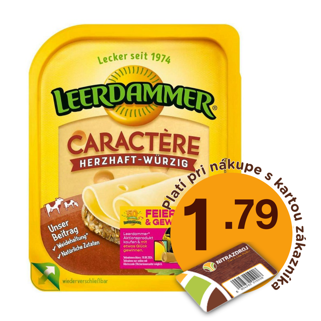 Syr Caractére plátkový 125g Leerdammer